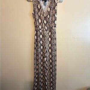 Rebel Sugar V-Neck Snake Print Sleeveless Pant Jumpsuit